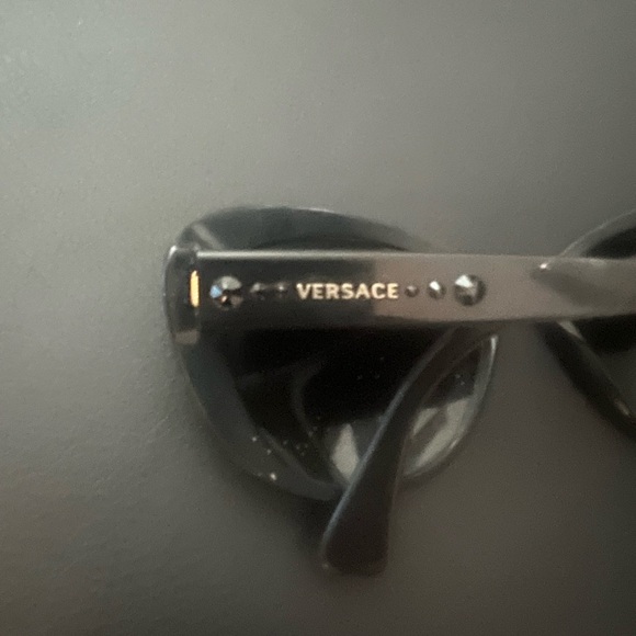 Versace Women's Gray Oversized Crystal-Accented Sunglasses - Picture 7 of 9